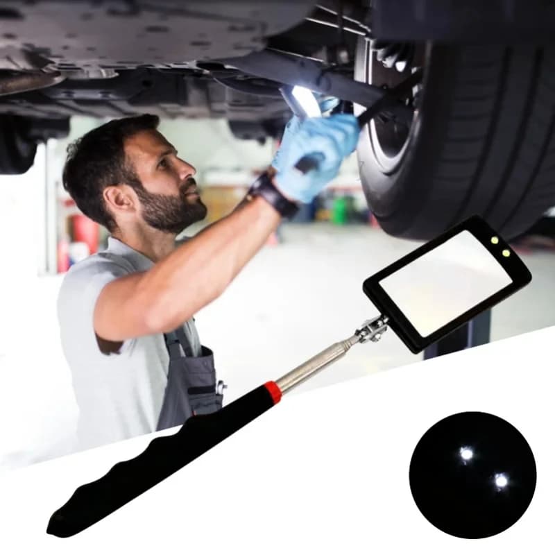 Auto 360 ° Inspection Mirror Light Telescopic Mirrors LED Extend Mechanical Instruments Inspection Mirror Telescopic Handle Repair also