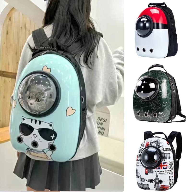 Cartoon Print Cat zaino Carrier Pet forniture da viaggio all'aperto per gatti gattino borse da trasporto per gatti traspiranti mochila para gato