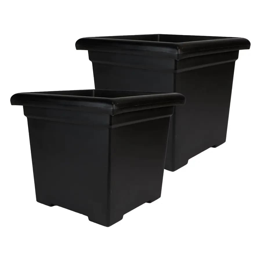 HC Companies Vasi Quadrati Decorativi da 12,5 Pollici con Drenaggio, Fioriere in Plastica Leggera Resistente ai Raggi UV per Interni ed Esterni