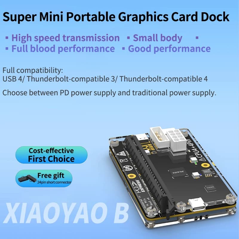 Dock GPU esterno Compatibile con Thunderbolt da 3 4 a PCIe Supporto scheda grafica RX4090 RX6900 per laptop Notebook Mini PC