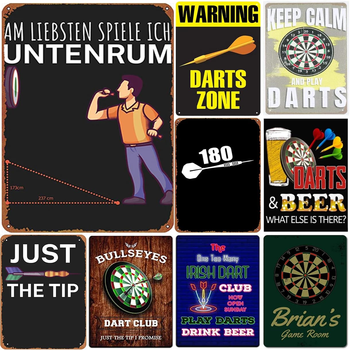 Freccette Metal Tin Sign Jusit The Tip decorazione della parete placca Vintage Poster Iron Painting for Man Cave Home Cafe Game Room Club Bar
