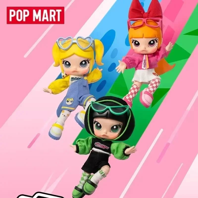POPMART MOLLY x The Powerpuff Girls Series Action Figure BJD Blind Box Guess Bag Mystery Box Toys Cute Anime Figure Doll Gift