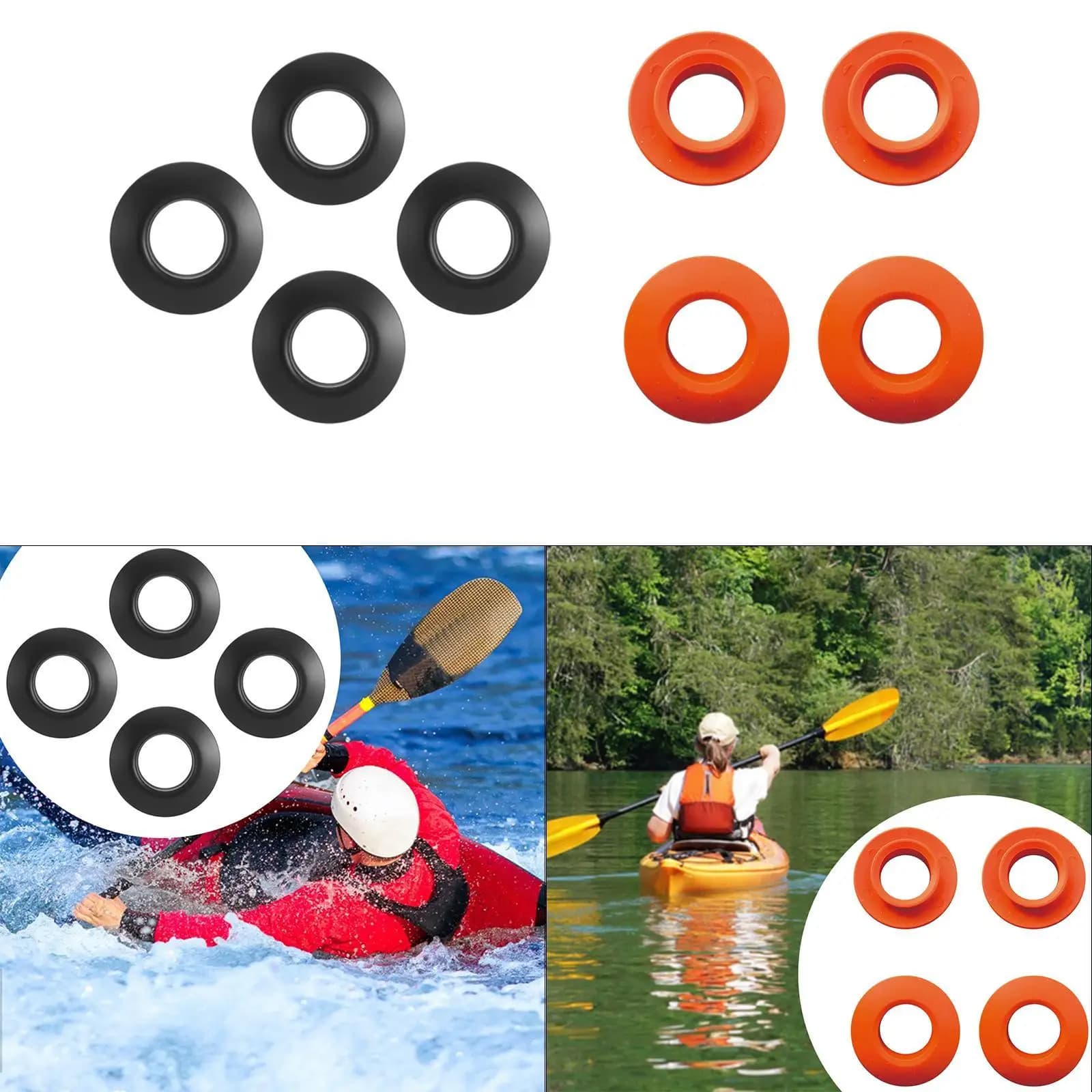 Anelli antigoccia per pagaia per kayak da 4 pezzi Anelli antigoccia per albero pagaia in PVC per canoa