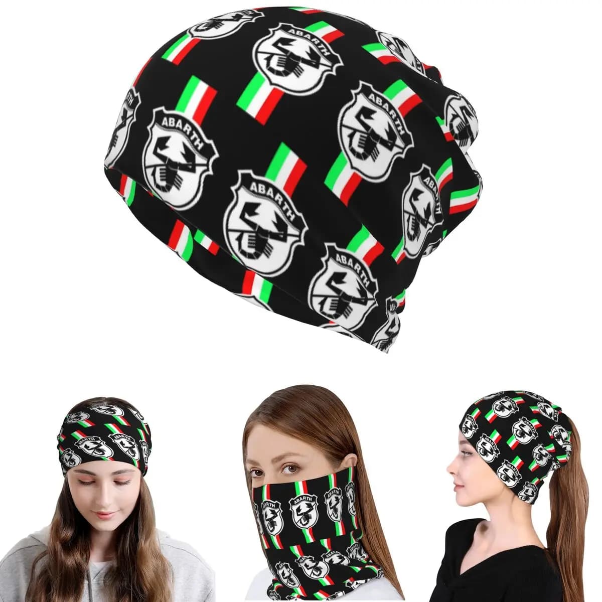 Abarth C Cool Bandana Copricollo Maschera Sciarpa Fascia Multiuso Cappello Berretto per Uomo Donna Adulto Invernale