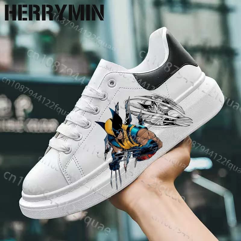 Nuove Sneakers Casual da Uomo Logan Howlett, Bianche con Suola Monocolore, Resistenti e Comode per Escursionismo