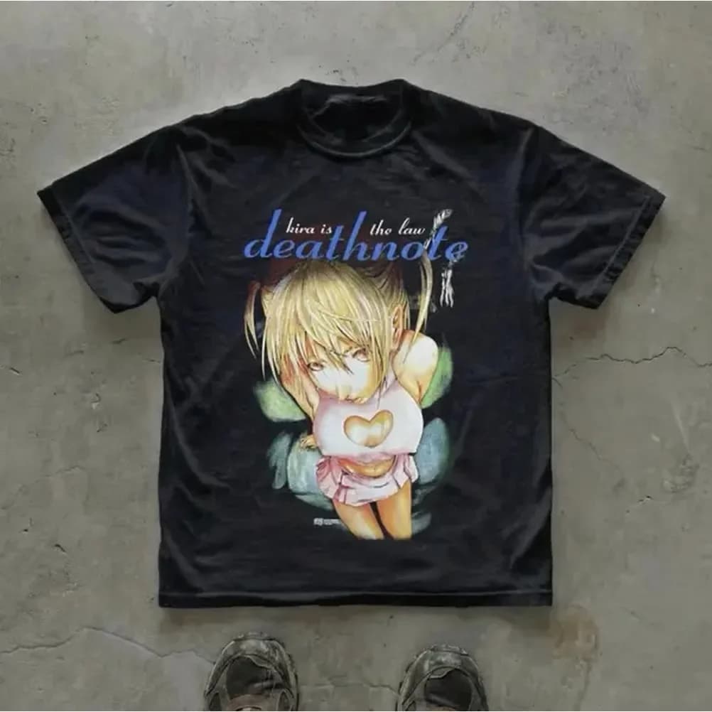 Misa Is The Law T-Shirt, Death Note Anime Tee, Gifts Shirt, Unisex Vintage Graphic Tees Gothic Grunge Y2k Emo Scene Amity Affliction Style Clothes Men Women Streetwear