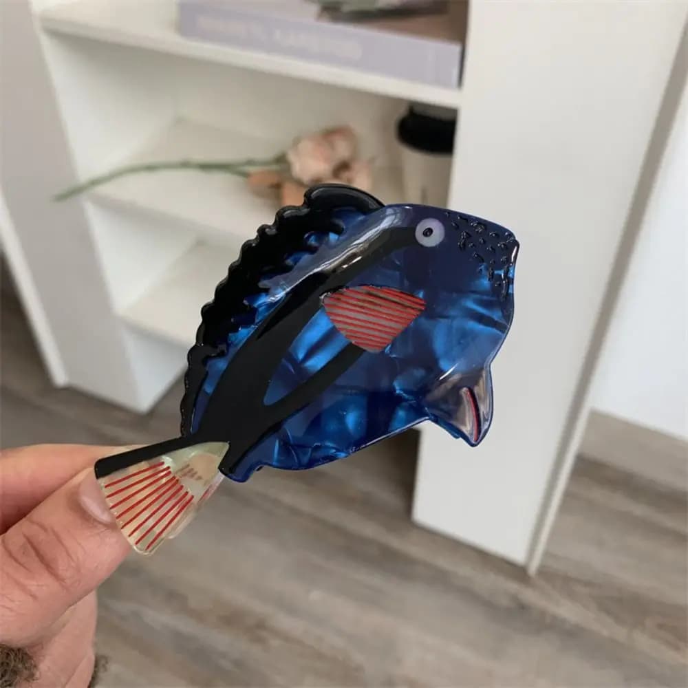 Cute Goldfish Acetate Ocean Animal Hair Claw Colorful Large Fish Grab Clip Shark Clip Geometry Marine Life Fish Hair Clip Female