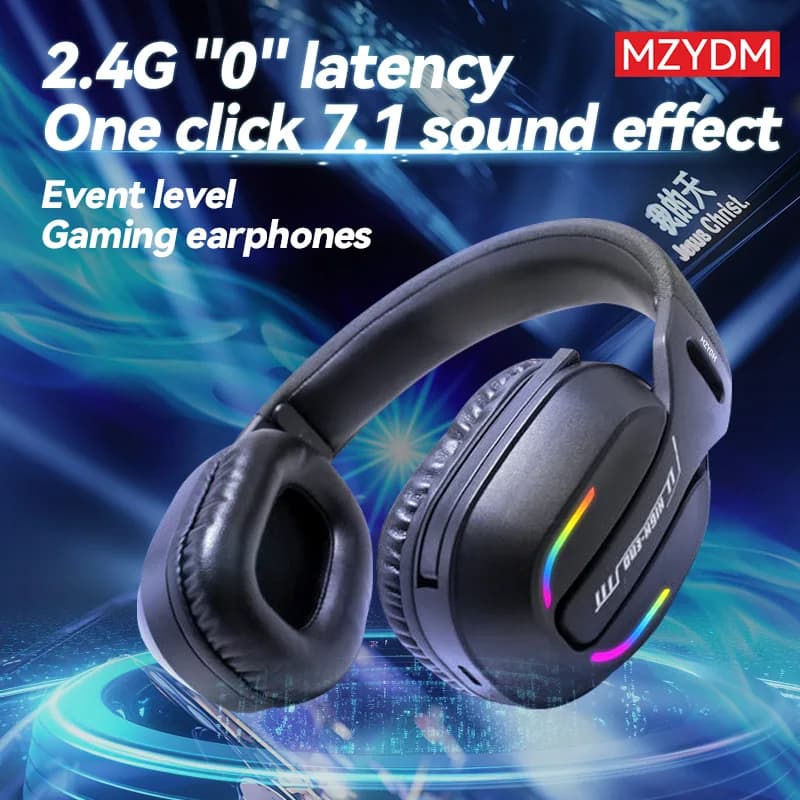 MZYDM Cuffie da gioco wireless da 2,4 GHz Cuffie Bluetooth 5.4 GT100 ENC Cancellazione del rumore sull'orecchio 5.4 Auricolari sportivi impermeabili