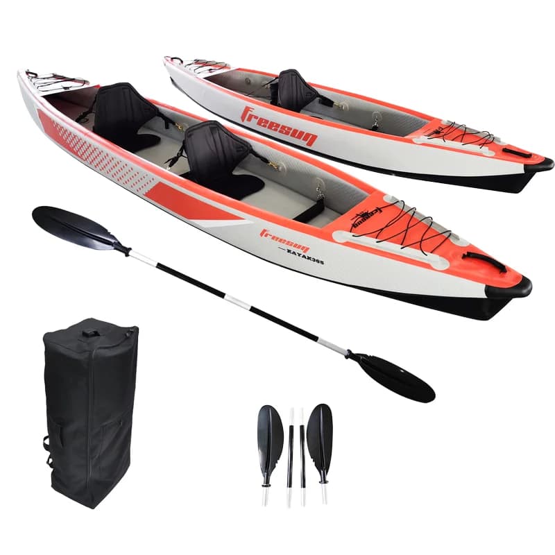 11ft 14ft Inflatable Kayak for 1 2 People Single Kayak with Seat Paddles for Fishing Rivers 4m Length PVC Material