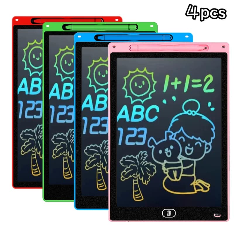 4PC LCD Writing Tablet Drawing Board Kids Graffiti Sketchpad Toys Handwriting Black Board Magic Drawing Board children Toy Gift