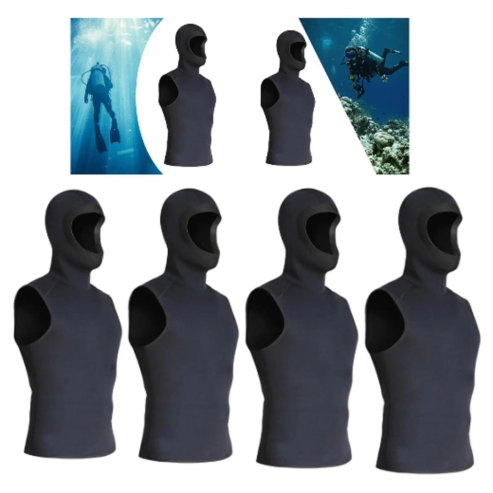 3 mm neoprene hooded vest Snorkeling and water sports