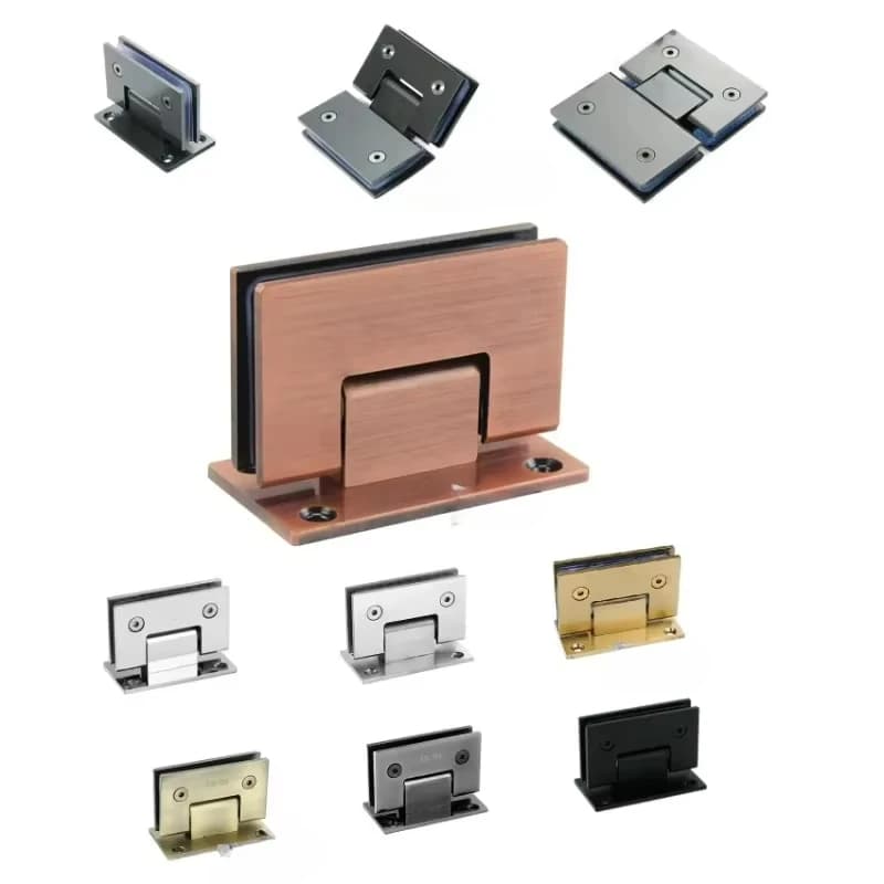 2Pcs 304 Stainless Steel Shower Enclosure Cubicle Glass Door Hinge 90 135 180 Degrees Gold Matte Black Mirror Brush Red Bronze