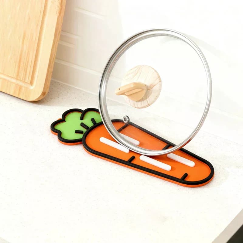 Pot Lid Mat, Spatula Storage Mat, Soft Rubber Countertop Drain Mat, Heat Insulation Mat, Cutting Board Mat, Soap Drain Mat