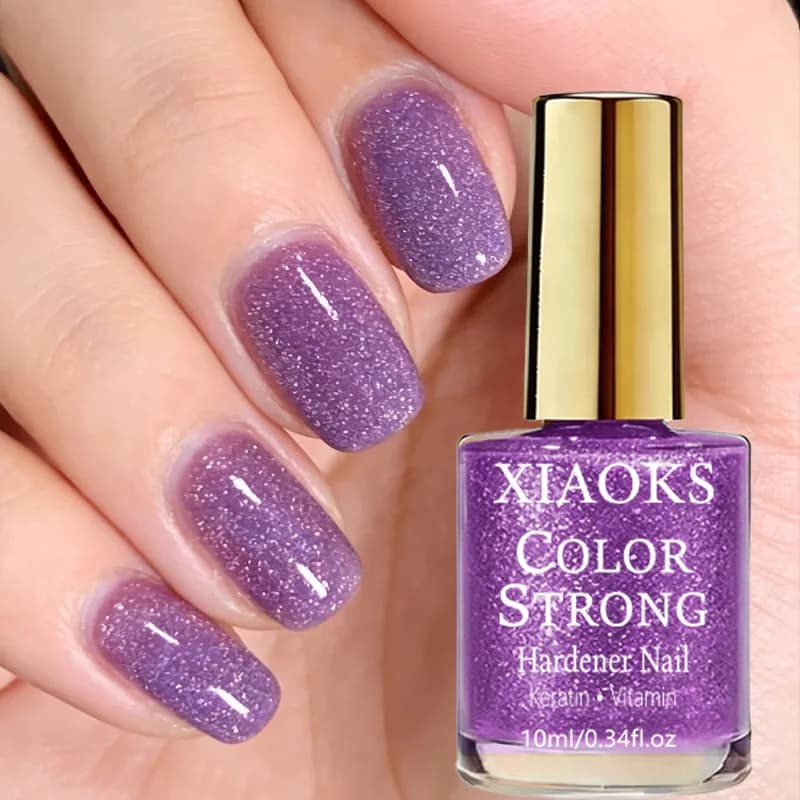 Ice-Clear Grape Purple Crushed Diamond Nail Polish - Quick-Dry Formula, Long-Lasting Shine, Salon-Style Effect, Purple Sparkle, High-Gloss Texture, Natural Drying, No Need for a Curing Lamp, Suitable for Daily Activities and Parties, Single Application Is High-End, Layering Decoration Can Create Various Styles, Increases Confidence, Attracts Attention, Suitable for Daily Use and Professional Application, Suitable for Holiday Gifts