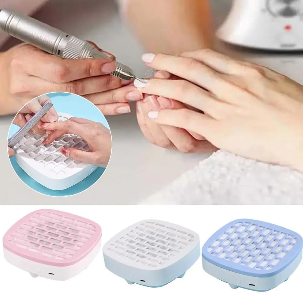 USB Rechargeable Nail Dust Collector Vacuum Cleaner Low Noise Nail Art Dust Suction Machine Replaceable Filter Pad Manicure Tool