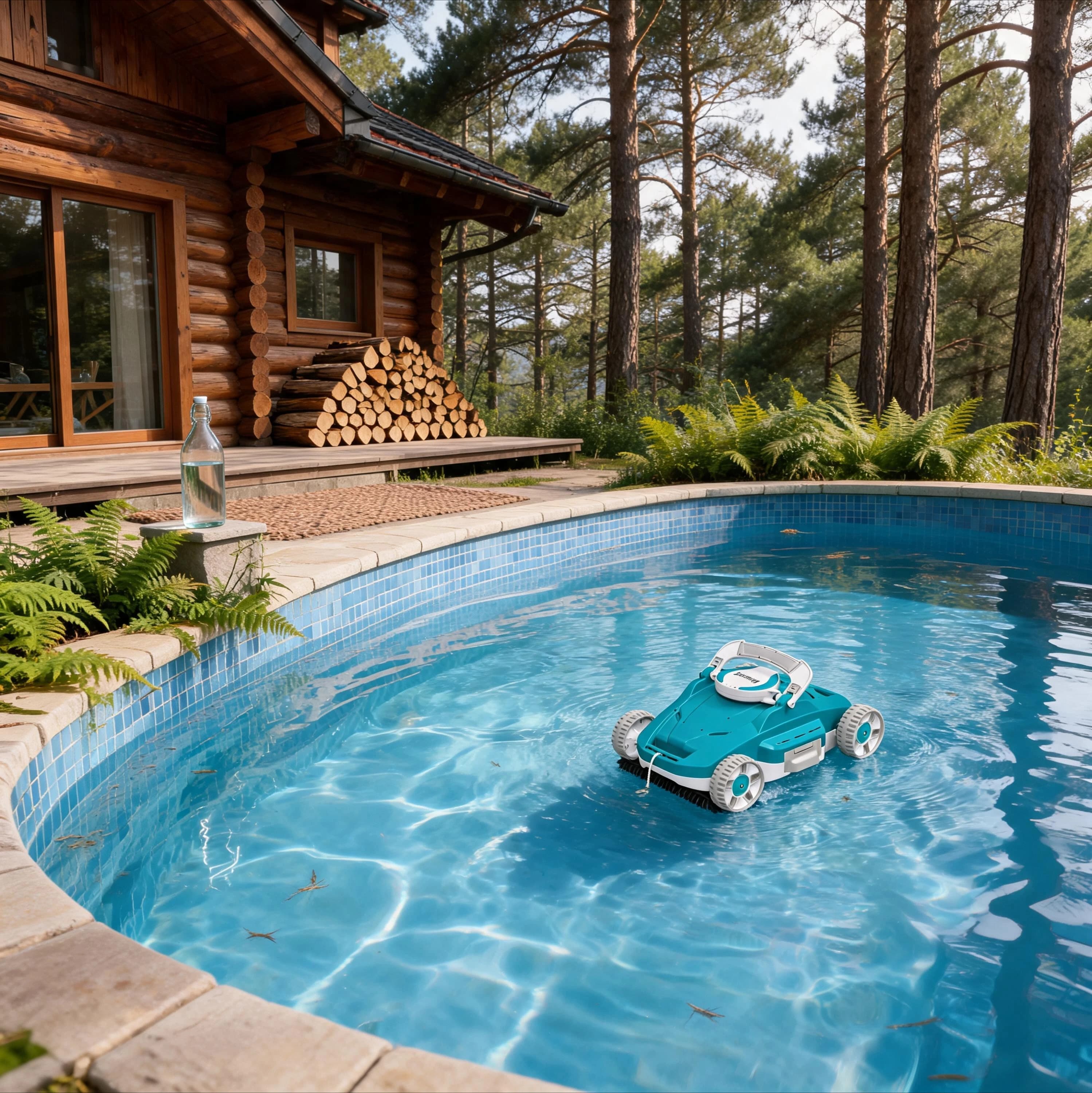 Automatic Robotic Pool Cleaner 90 Min Run Time Triple Motor Wall Climbing Waterline Vacuum Scrubber Inground Above Pools