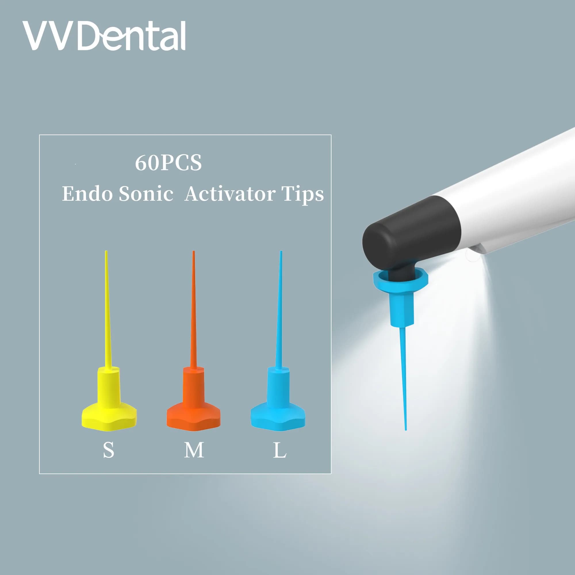 60 PCS/Set Dental Sonic Irrigator Tips Endo Sonic Activator Tips For Root Canal Dental Endodontics Instrument