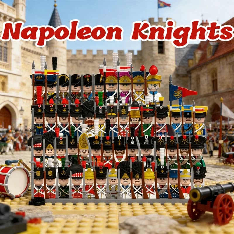 Castello medievale Cavaliere Blocchi di costruzione MIlitary Napoleone Soldato Figure Esercito di guerra Legione Accessori Marina imperiale Mattoni Giocattoli