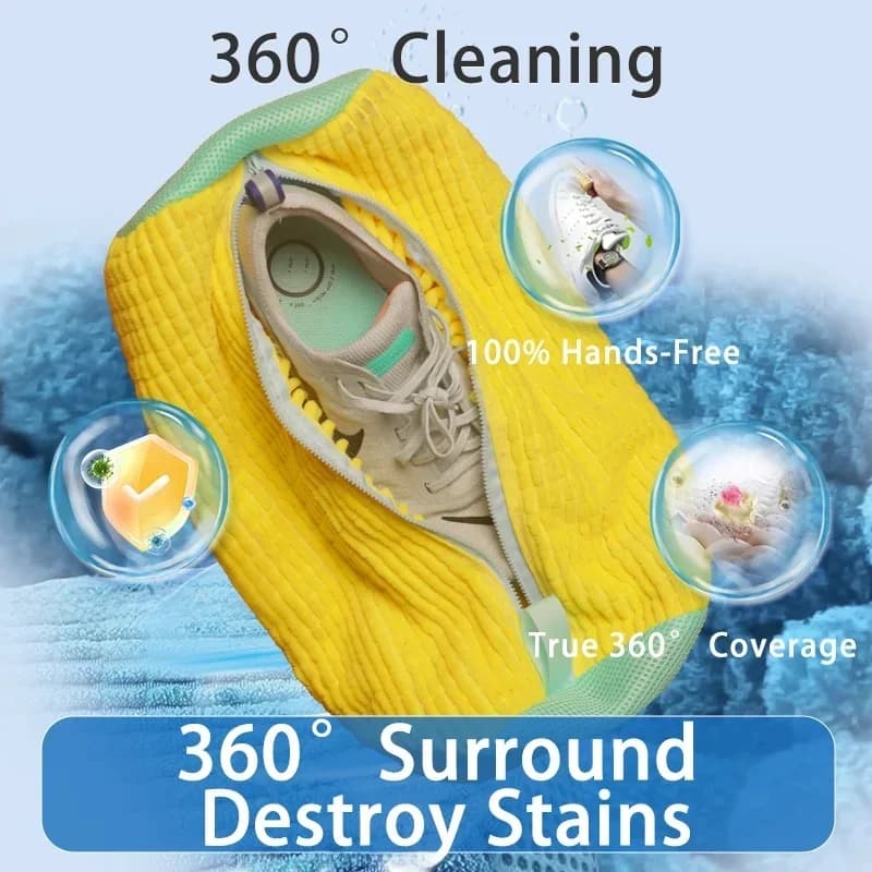 Safe Zipper Durable Shoe Wash Bag - Universally suitable for sneaker, sports and casual shoes - Yellow Laundry Bag