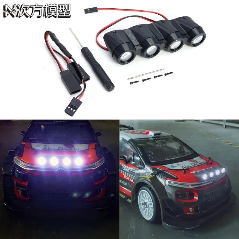 MJX 1/7 RC Car LED Headlight Spotlight Kit For Hyper Go 7303 C3 High Speed Off Road RC Vehicle Upgrade Parts