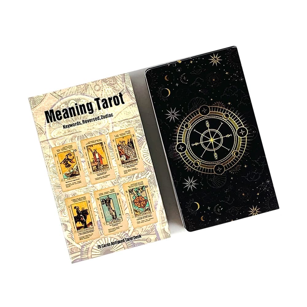 Meaning Tarot Cards 78Pcs English Version Fortune Telling Divination Board Games Party Games for Beginner Friendly Deck