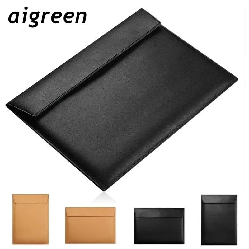Borsa per laptop di marca Aigreen Custodia protettiva in pelle PU per MacBook Air Pro M1,11,12.13,14,15.4,16 pollici Notebook PC Dropship