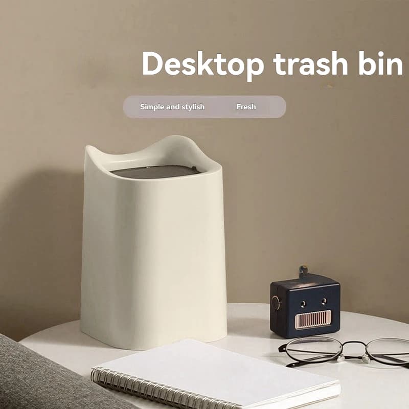 1 pezzo/cestino per rifiuti semplice con coperchio ribaltabile, mini cestino per rifiuti in plastica per casa e ufficio