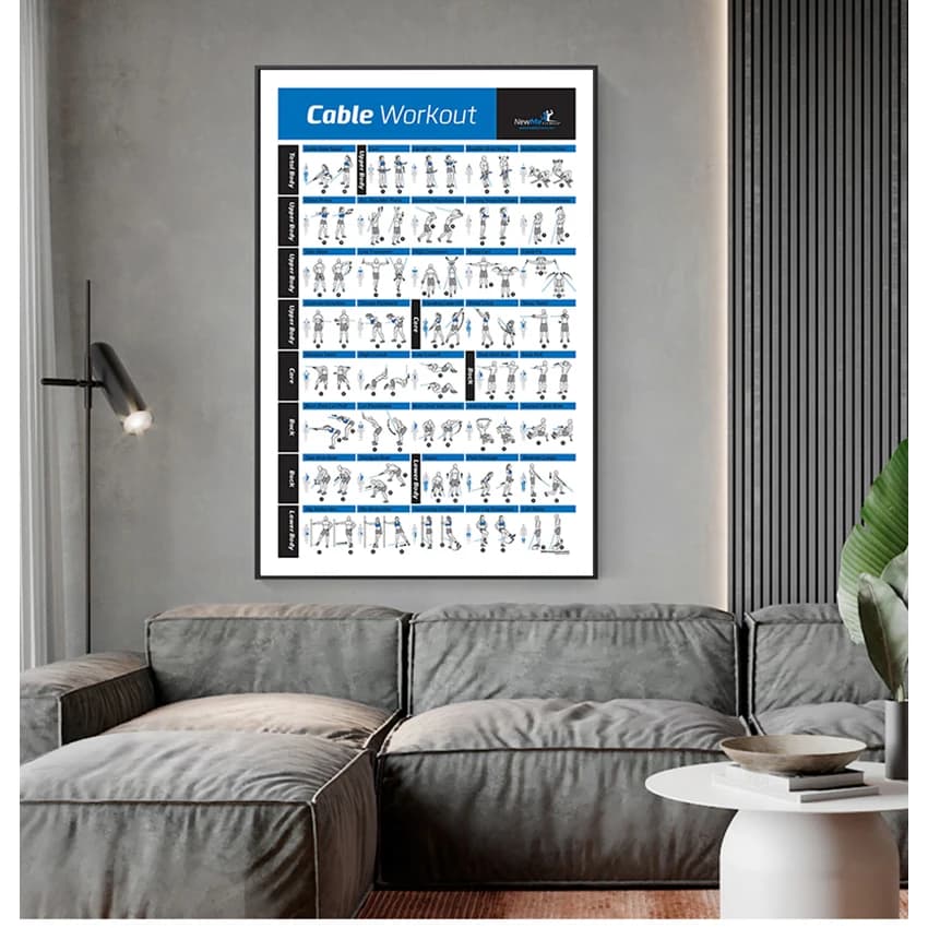 Exercise Chart Artistic Wall Poster Print Home Decoration Bodybuilding Gym Fitness Manubri Poster Kettlebell Exercise Training