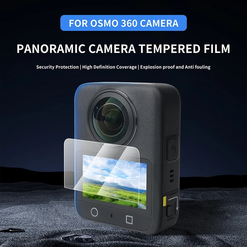 Wtohoby 2 pieces HD film for DJI Osmo 360 panoramic screen protection for action camera tempered glass film with 9H hardness