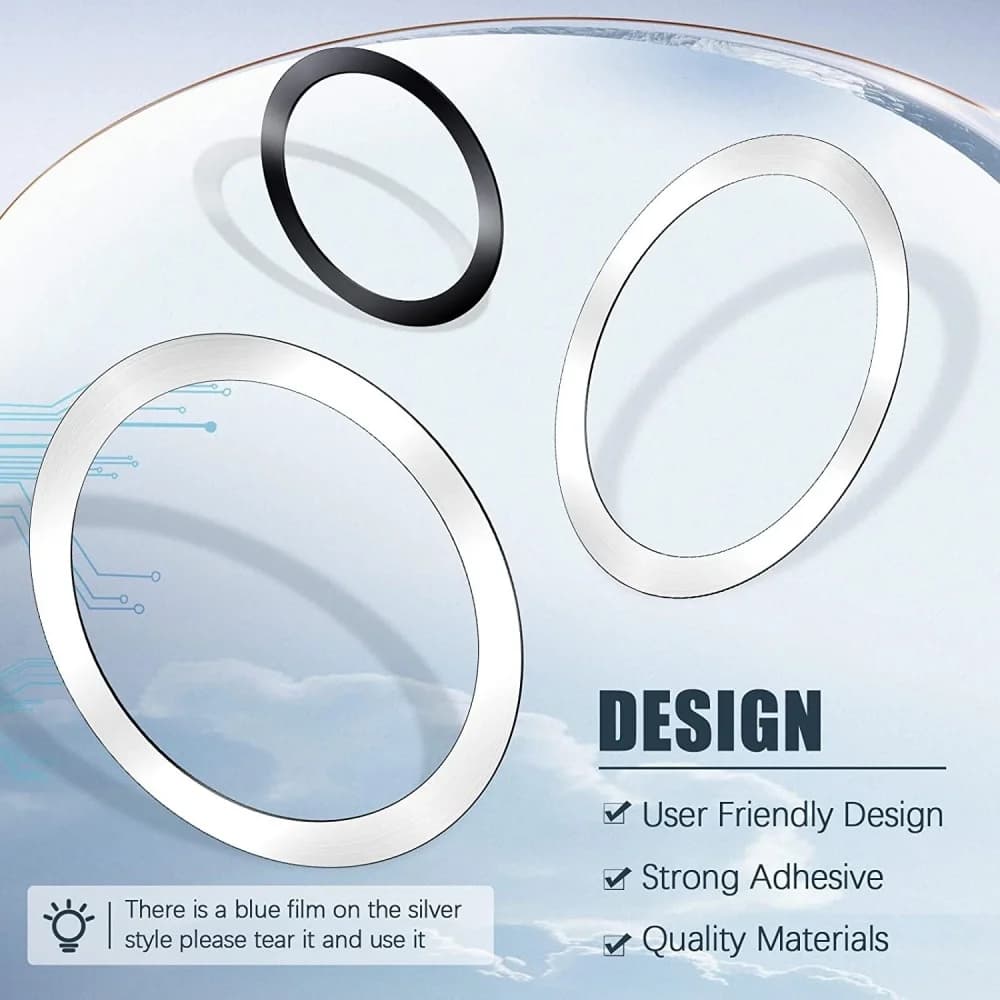 Magnetic Metal Plate Sticker Rings For Wireless Charger Magnet Car Mobile Phone Holder Iron Sheet For iPhone 17 16 15 13 12 11