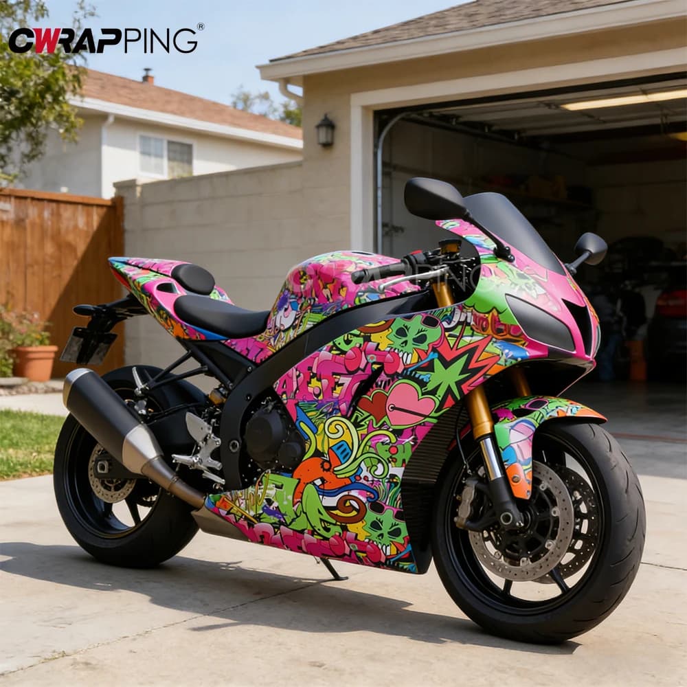 Graffiti Painting Film Car Wrapping Film Motorcycle Helmets Vehicle Decoration Skateboard Street Graffiti Decor Automotive Vinyl