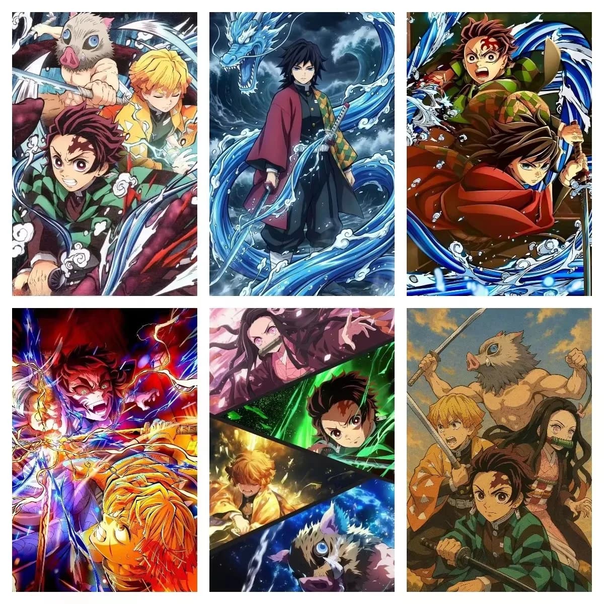 Demon Slayer 500/1000/1200/2000PCS Jigsaw Puzzle Anime Tanjiro Nezuko Character Art DIY Assembly Game Home Wall Decor Gift