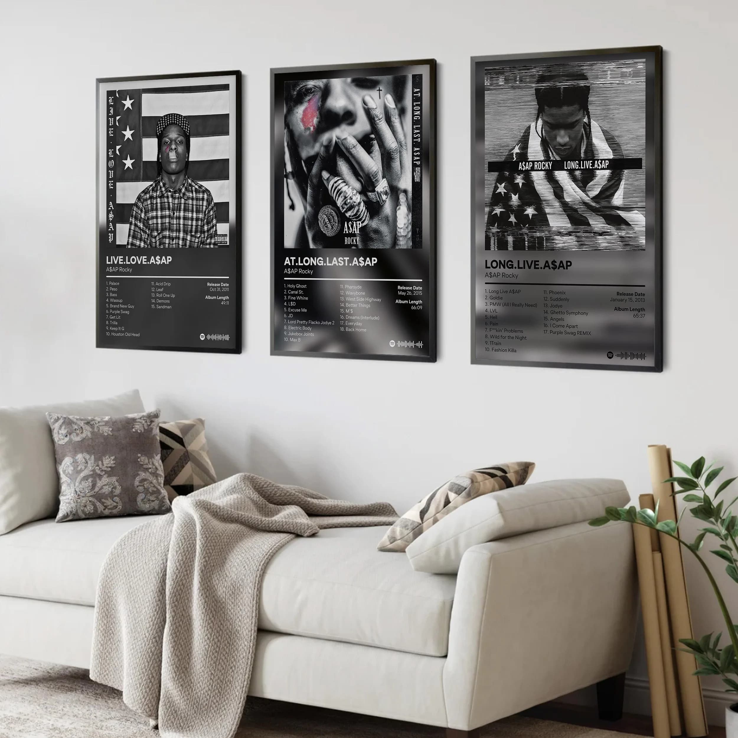 Pop Rap Music Album Cover ASAP Rocky Poster estetica Rapper Hip Hop Rock TESTING AT LONG LAST Canvas Art Home Room Wall Decor