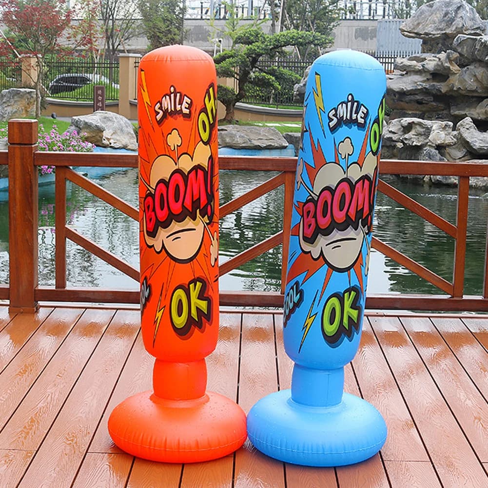 Kids Inflatable Boxing Bag Self-supporting boxing bag Boxing bag with thickened bounce Sandbag for PVC glass for boxing training