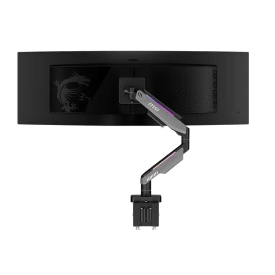 Supporto singolo per monitor da ufficio in lega di alluminio nero, supporta schermi da 17-49 pollici fino a 44 libbre con molla a gas regolabile.