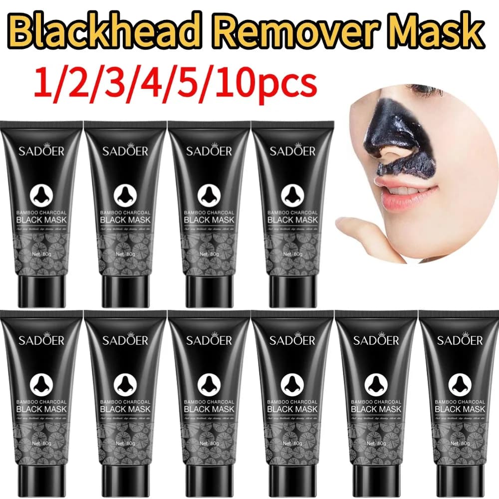 Blackhead Remover Mask Bamboo Charcoal Shrink Pores Acne Black Head Removal Cream Nose Cleansing Black Peel Off Mask Exfoliating