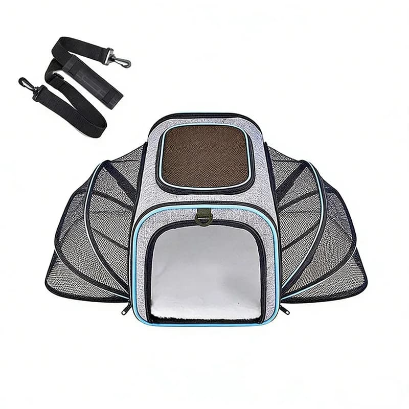 Borsa da Viaggio Impermeabile Grigia per Cani e Gatti, Zaino Traspirante per Animali Domestici con Chiusura Sicura, Bestseller
