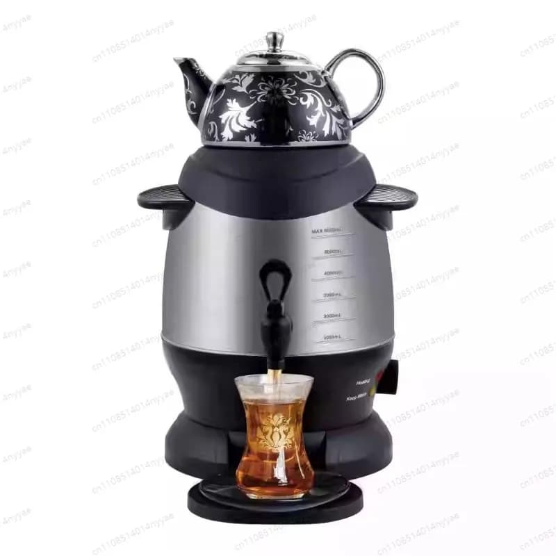 Electric Samovar in Polished White Ceramic, Electric kettle with thermostat, Tea machine