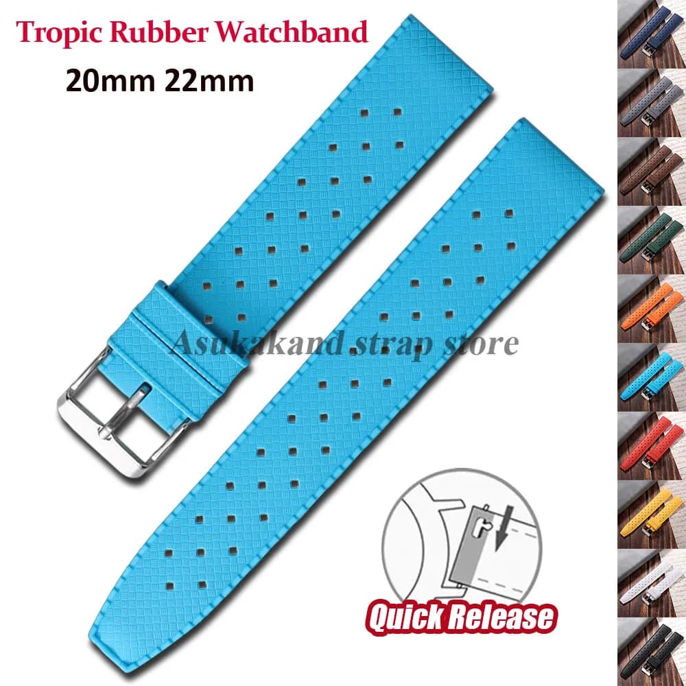 20mm 22mm Silicone Watchstrap for Omega for Moon Swatch Band Men Women Tropical Rubber Sport for Citizen for Oris Watch Bracelet