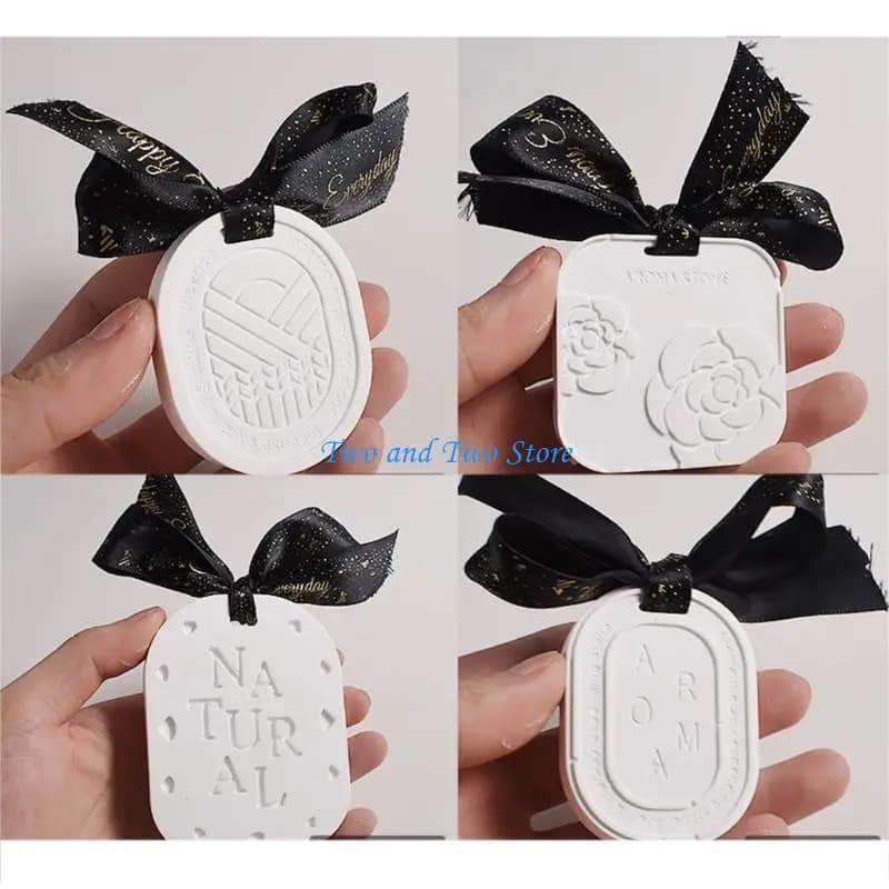 HX6F Gypsum Hanging Plate Silicone Mold with Hole, Epoxy Resin Molds for DIY Jewelry