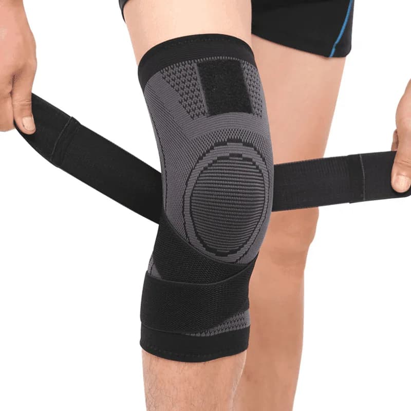Ginocchiere regolabili da 1 pezzo con cinghie Ginocchiera a compressione Supporto sportivo Ginocchiere Supporto per ginocchio per uomo Donna Corsa in palestra