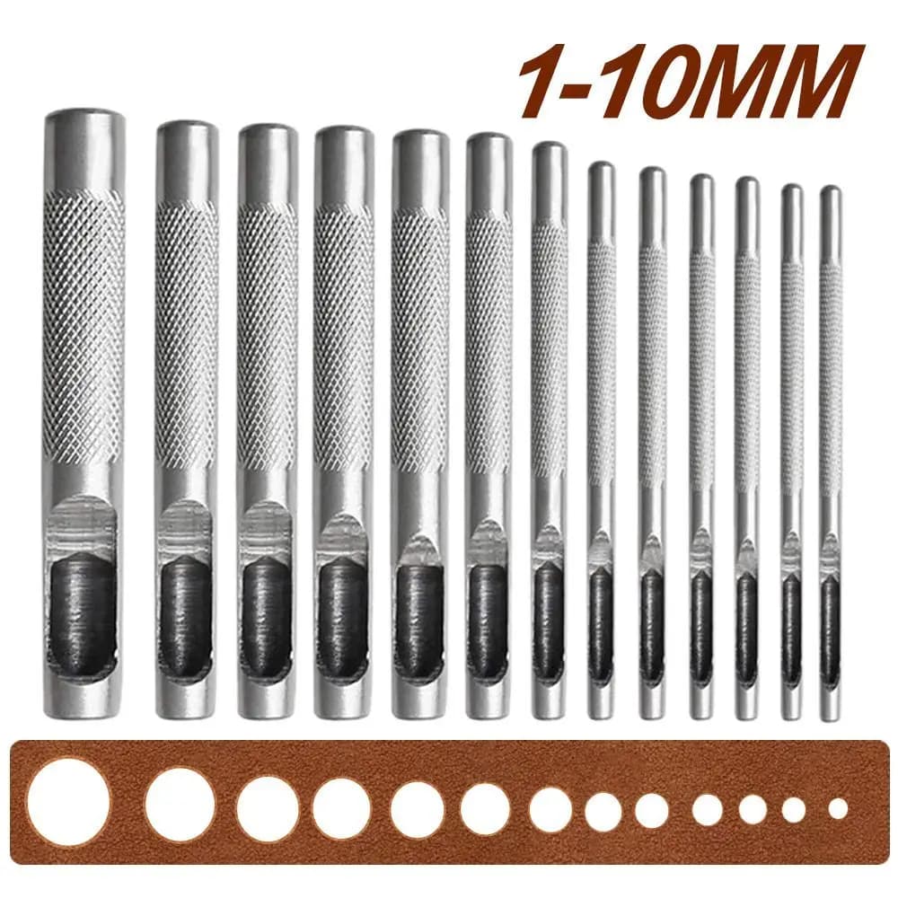 Strumento per la produzione di fori vuoti in pelle rotonda strumenti per punzonatura in acciaio al carbonio fai da te per cinture da taglio Puncher per cinturini in gomma per orologi