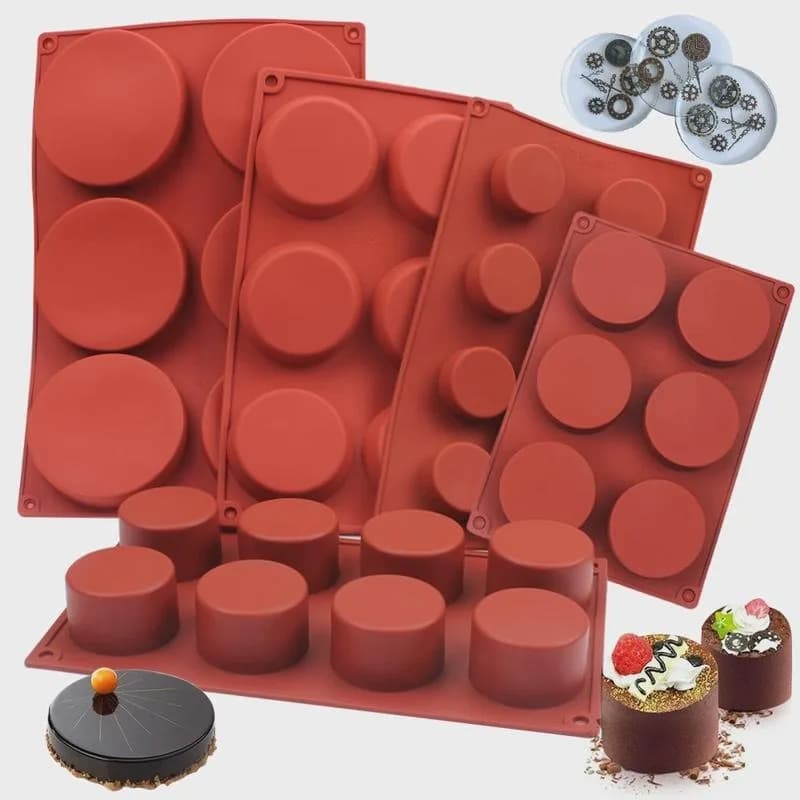 Round Silicone Soap Mold DIY Handmade Soap Making Tool Silicone Mould for Chocolate Cake Candle Easy Release & Reusable