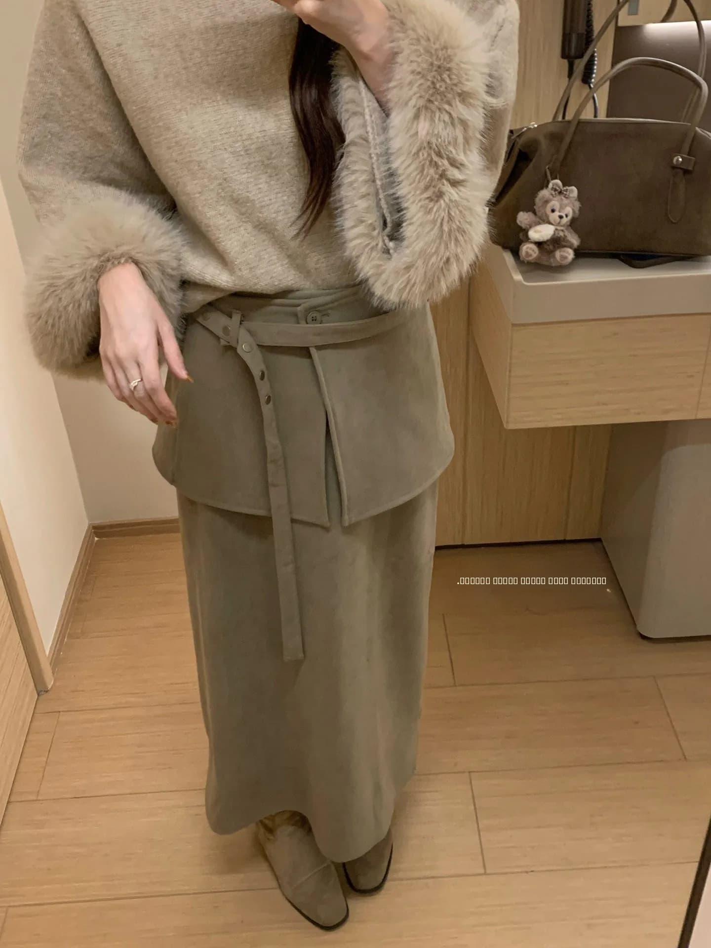 Gonna a vita alta in velluto Wu Daxiao Evening Mountain con strati voluminosi a cascata, stile versatile e snellente
