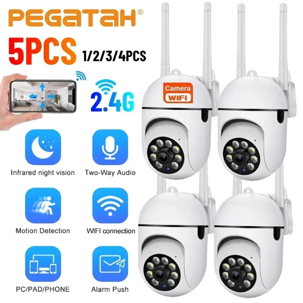 Telecamera di sicurezza esterna HD da 8 MP, wireless WiFi 2.4G, zoom 5X, tracciamento automatico, impermeabile, visione notturna a colori per la sorveglianza domestica