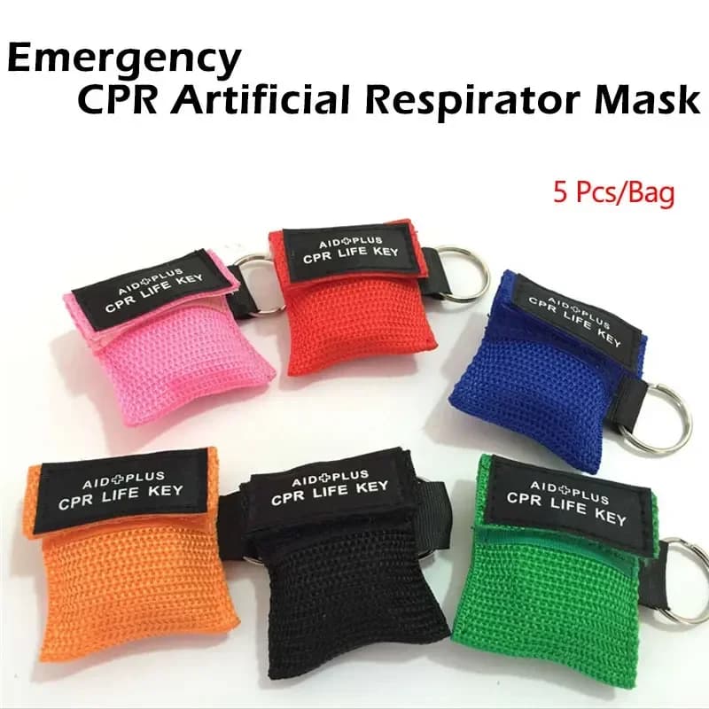 5PCS CPR Rianimatore di Emergenza Maschera Portachiavi Emergenza Visiera Kit di Pronto Soccorso Maschera CPR Per La Salute Sopravvivenza Protezione di Sicurezza