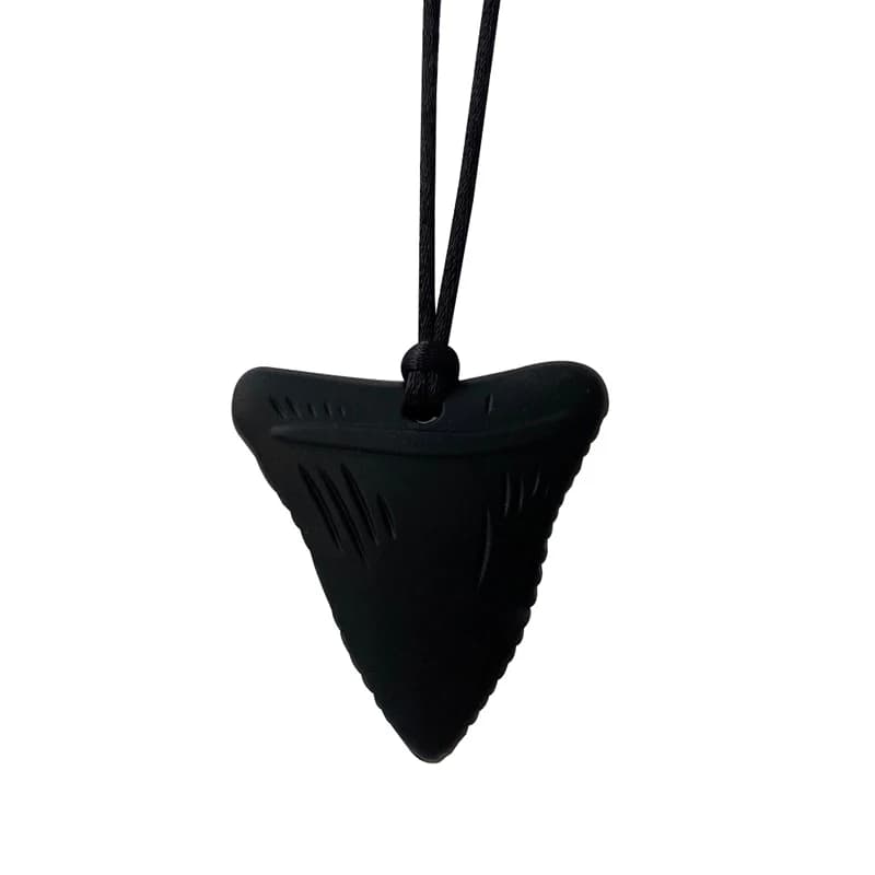 Collana da masticare sensoriale Mattone gommoso per bambini Triangolo in silicone Zanne Giocattoli Massaggiagengive in silicone per bambini con autismo