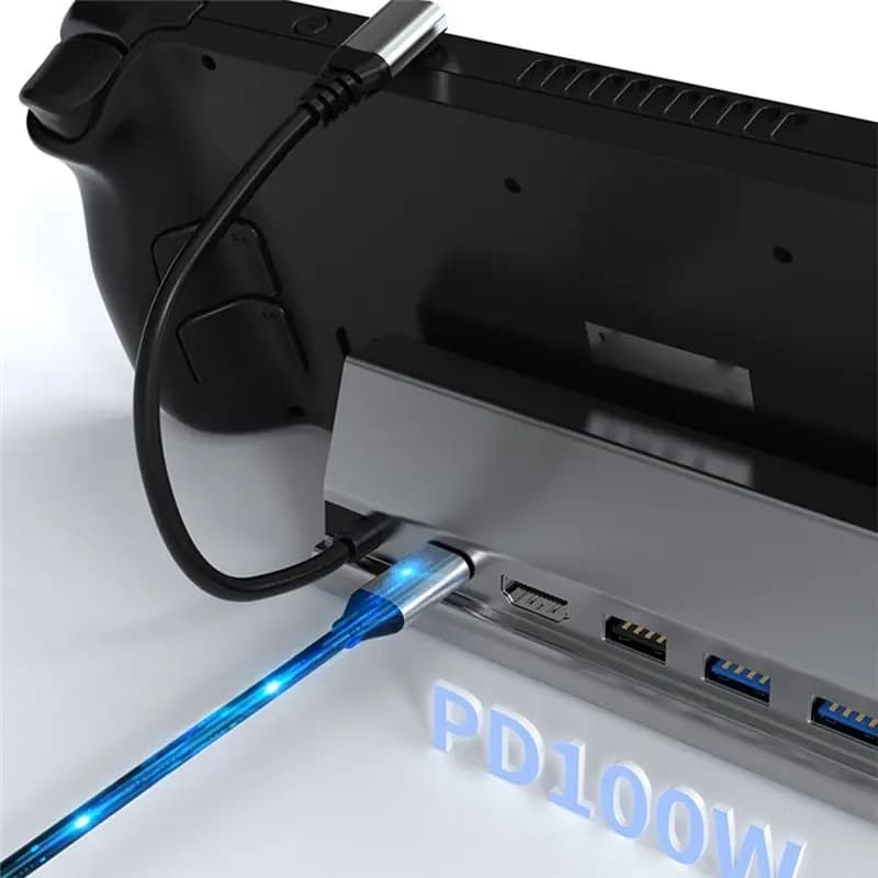 AABFK For Steam Deck Dock Station TV Support Hub Docking USB C to RJ45 Ethernet HDMI-Compatible USB3.0 for SteamDeck