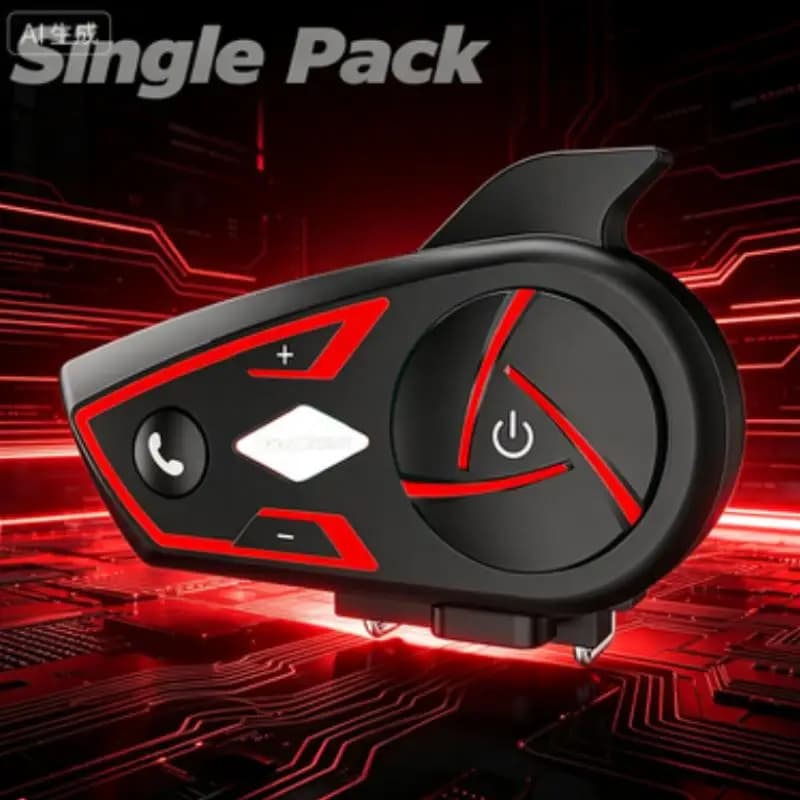 Interfono per Casco Moto Houtonsen S3, Auricolare BT Impermeabile 1000M con Luce RGB