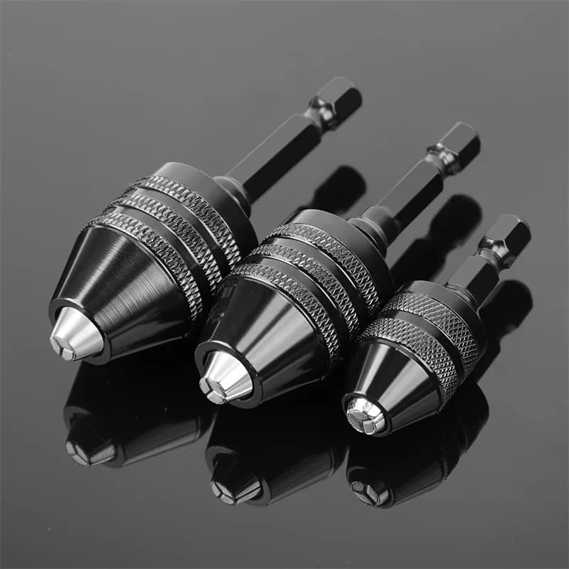Tool converter adapter with hexagonal hub for drill tip without quick change key 1 piece 0.3-8 mm 6,35 mm